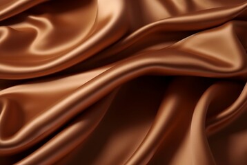 Obraz premium Luxury fabric abstract brown background or fluid waves of grunge silk texture velvet satin or luxury. generative ai