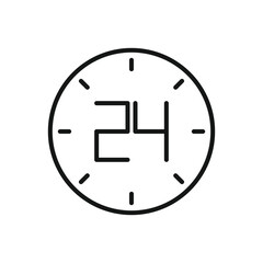 Fototapeta premium Editable Icon of 24 Hours Services, Vector illustration isolated on white background. using for Presentation, website or mobile app