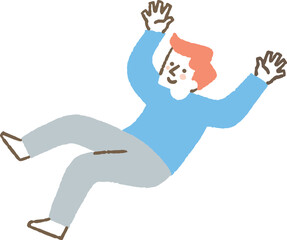 宙に浮かんでいる男性一人_色