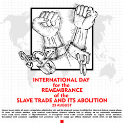 International Day for the remembrance of the slave trade and its abolition, poster and banner vector