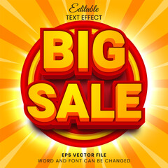 Big sale promotion 3d vector text effect