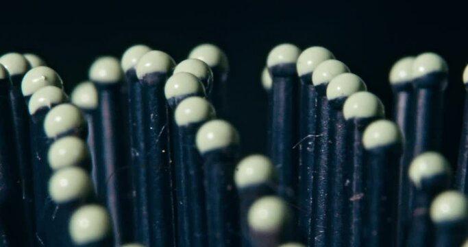 comb close-up with dirty hair