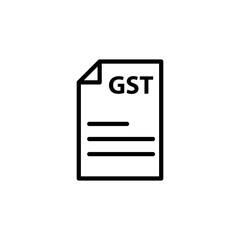 Goods and Service Tax acronym GST, vector flat illustration on white background.