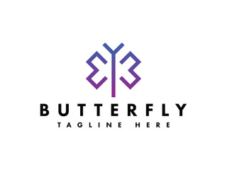 modern geometric butterfly logo design