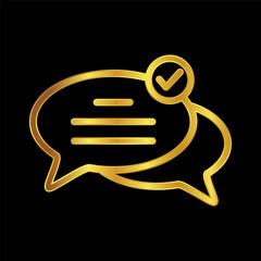 gold colored chat icon