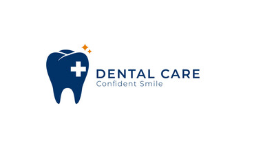 Modern dental health concept logo design vector