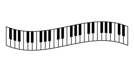 波状のピアノ鍵盤