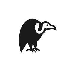 negative space vulture illustration vector logo icon