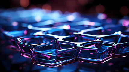 "Hexagonal Illusions: Futuristic Dark Blue Backgroun