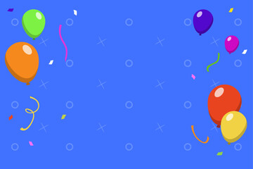 Vector de fondo para cumpleaños, vector de globos, confeti , ilustración para cumpleaños 