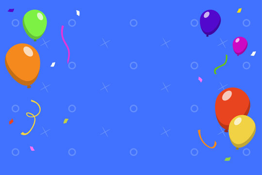 Vector de fondo para cumplea&ntilde;os, vector de globos, confeti , ilustraci&oacute;n para cumplea&ntilde;os 