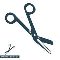 medical bandage scissors icon for apps or web - obrazy, fototapety, plakaty