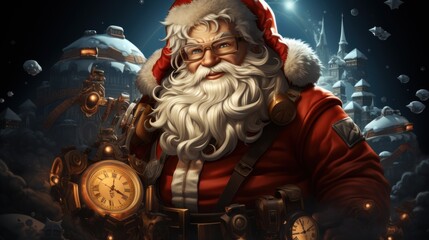 Merry & Magical: Santa Claus Bringing Christmas Joy, papai noel, santa claus art. generative ai