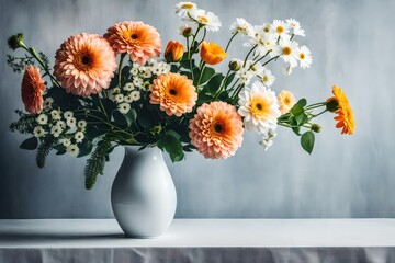bouquet of flowers with white background generated by AI tool