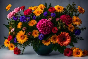 bouquet of colorful flowers generated by AI tool
