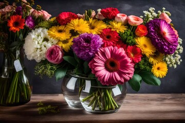 bouquet of flowers in vase generated by AI tool