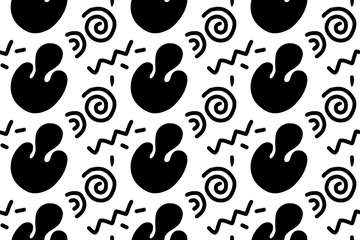 handdrawn doodle simple modern seamless pattern background