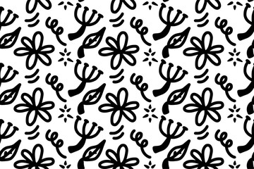 handdrawn doodle simple modern seamless pattern background
