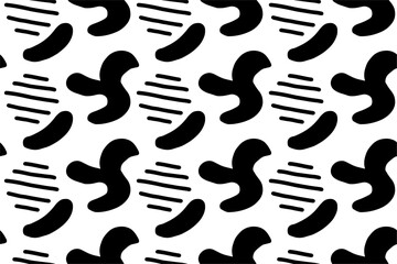 handdrawn doodle simple modern seamless pattern background