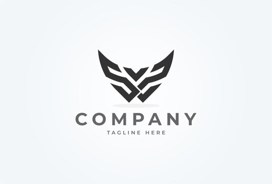 Initial SVS  logo. monogram logo design combination of letters S and V forming abstract bird. Flat Vector Logo Design Template. vector illustration