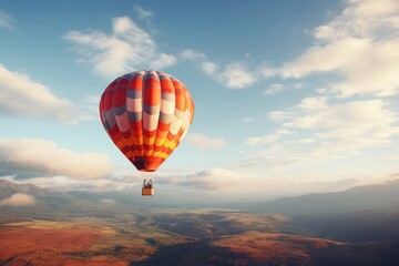 Hot Air Balloon Flying In The Sky, Generative AI