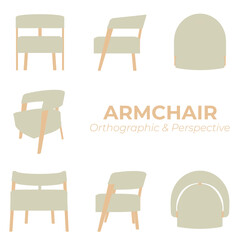 Armchair flat illustration