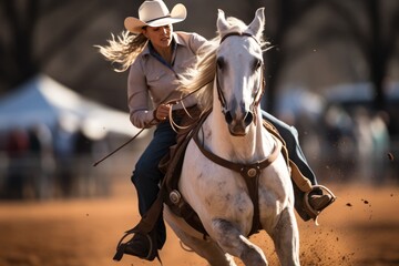  Horse And Rider In Perfect Harmony During Competition, Generative AI