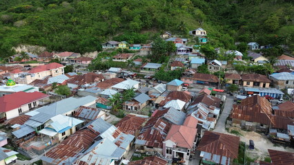 aerial view of houses .aerial view of densely populated settlements
