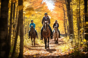 horse in autumn forest