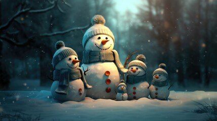 Obraz premium snowman in the forest