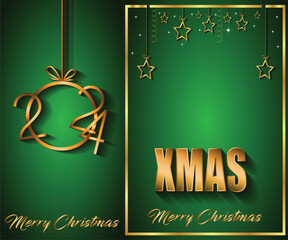 Fototapeta na wymiar 2024 Merry Christmas background for your seasonal invitations, festival posters, greetings cards. 