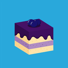 Blueberry Cheesecake Illustration Isolated