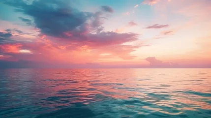 Fotobehang beautiful blurred defocused sunset sky and ocean nature background © Aura