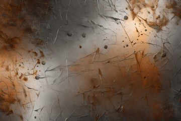An image of a real aluminum metal surface with numerous scratches, grunge, and rust. 3d rendering
