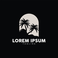 Naklejka premium Coconut Tree Logo Design, Beach Plant Vector, Palm Tree Summer, Illustration Template