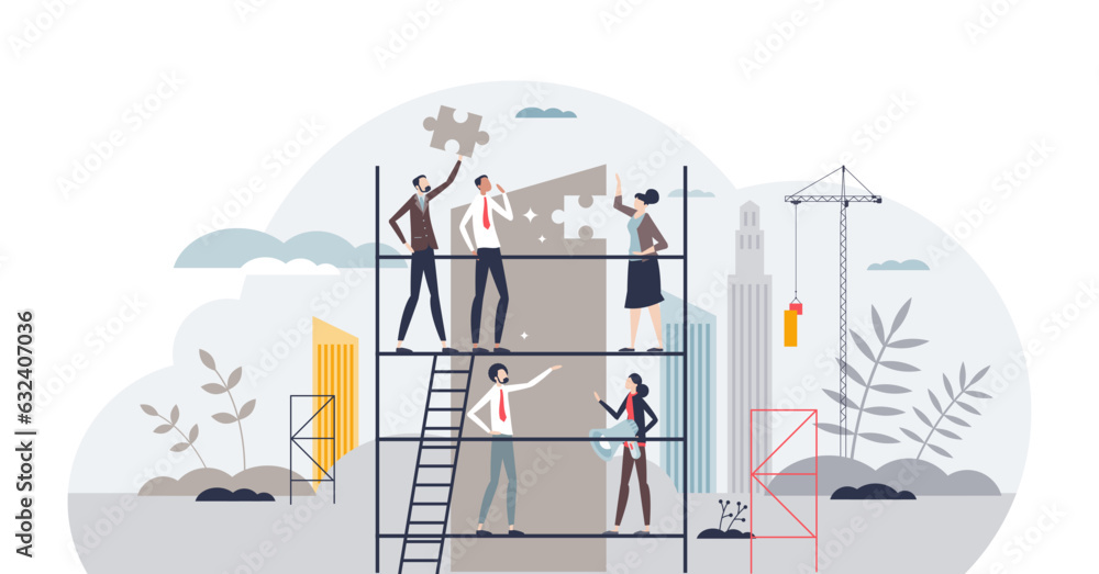 Canvas Prints change management and business transformation process tiny person concept, transparent background.co