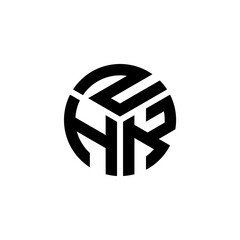 ZHK letter logo design on white background. ZHK creative initials letter logo concept. ZHK letter design.
