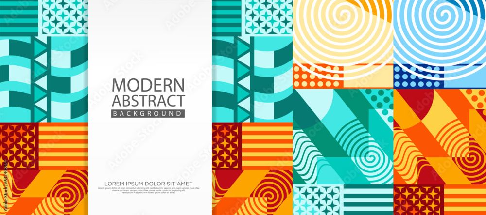 Poster modern abstract background with geometric artwork design, simple shapes and figures. vector illustra