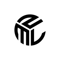 ZML letter logo design on white background. ZML creative initials letter logo concept. ZML letter design.
