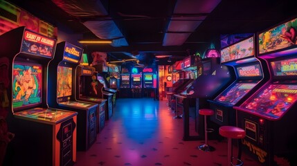 retro vintage 80s 90s arcade games generative art