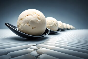Vanilla Ice Cream and Spoons