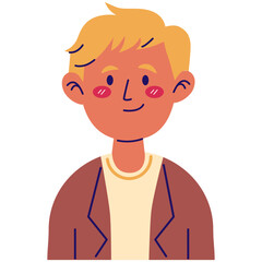 Youth Blonde Male Avatar Illustration