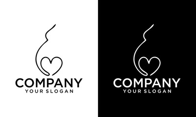 Obraz premium women pregnant logo vector icon template