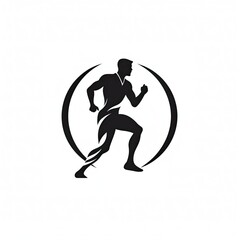 vector logo of the athlete, minimalistic style