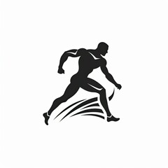 vector logo of the athlete, minimalistic style
