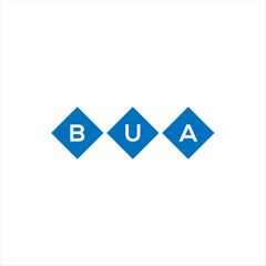 BUA letter technology logo design on white background. BUA creative initials letter IT logo concept. BUA setting shape design
