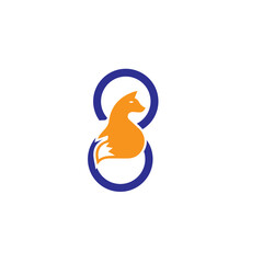 Fox logo template. Origami, material design, flat and style icon fox logo collection with different and unique elements premium vector graphics.