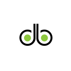 Modern  letter d and b abstract digital alphabet font. Minimal technology typography, Creative with vector illustration