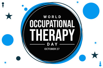 World occupational therapy day wallpaper design with traditional circle style and typography - obrazy, fototapety, plakaty
