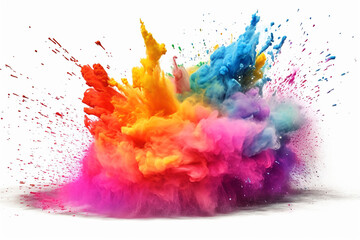 colored powder explosion, colorful powder